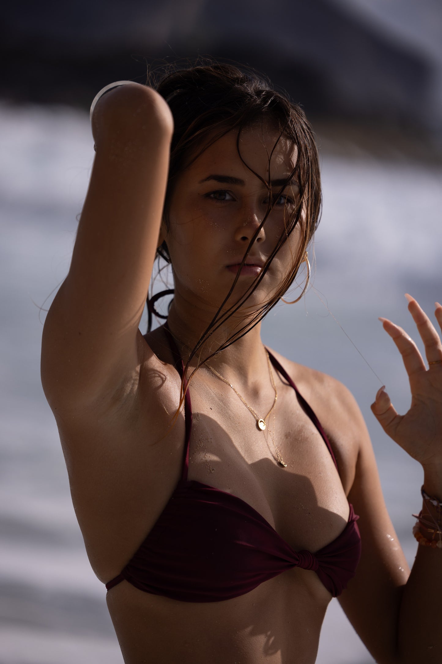 Maroon Bikini Top